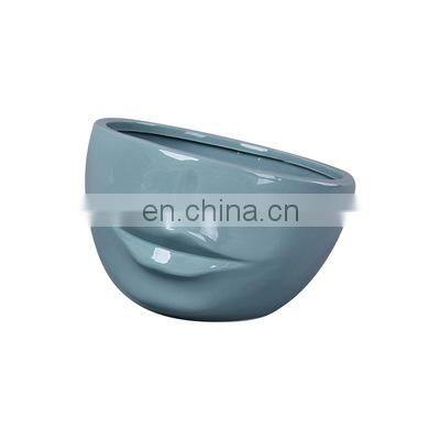 Modern Decorative Handmade Art Porcelain Creatice Vase Face Lip Design Ceramic Flower Pot photo-5
