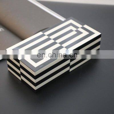 wholesale modern wedding home interior rectangular black white luxury retro mdf piano lacquer jewelry box