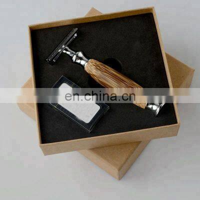 Mens Bamboo Wooden Wood Shaving Safety Razor