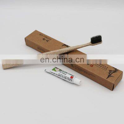 Disposable Hotel Bamboo Carbon Soft Toothbrush With Wheat Straw