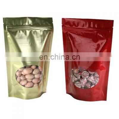 transparent window zipper top plastic bags for grain milled powder