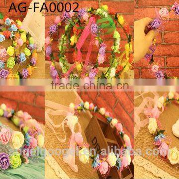 Beatiful head hoop for girls/girl flower hairband/red flower hair accessories AG-FA0002