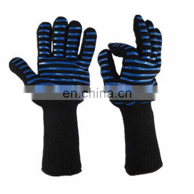 Household Rubber Outdoor Barbecue BBQ Silicone Cooking Grill Heat Resistant Microwave Oven Mitt Gloves photo-5