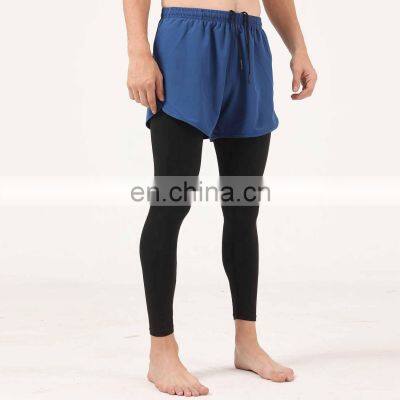 Quick-Drying Men's Leggings Casual Tights Body Two Pieces Running Fitness Sports Shorts