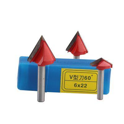 Solid Carbide End Mill 6mm Handle 3D V-Groove Cutting Milling Cutter 60 90 120 150 Degree MDF Router Bit Customizable Wood ODM