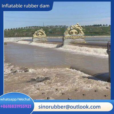 Inflatable and water-filled rubber dam for river waterproofing and landscape water control