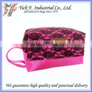 Graceful Attractive Black Lace Ladies Women Cosmetic Bag