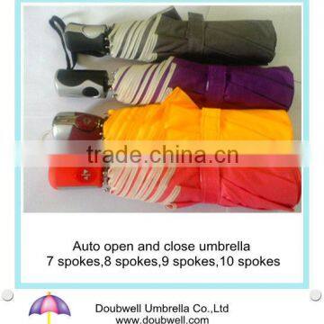 high quality 3 folding auto opening and closing umbrella