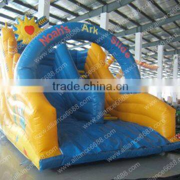 Yellow and Blue Small 6x5m Pvc Inflatable Water Slide, Customize Pvc Inflatable Slide and Pvc Pool,inflatable Water Slide