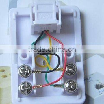 single port rj11White surface mount box,surface mounting rj11 box