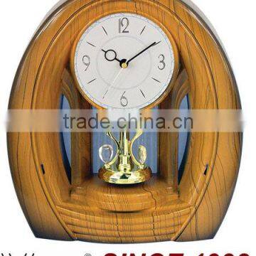 Antique Wooden Desk Clock with Rotating