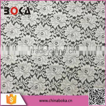 Boka OEM Beauty Fashion White Flower Nylon Water Soluble Embroidery Good Quality Lace Fabric