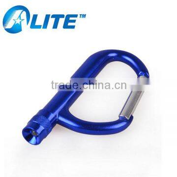 Manufacturer Big Metal Aluminum LED Torch Keyring with Carabiner