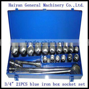 3/4" drive 21pcs auto tool set, socket wrench machining part impact socket wrench set