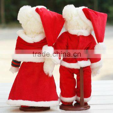 Plush Couple Christmas Teddy Bear/Wedding Teddy Bear Wearing Christmas Dress photo-2