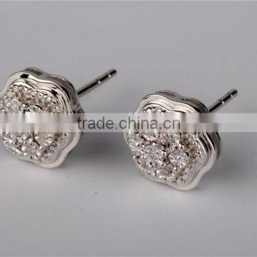 Micro Pave Setting 925 Silver CZ Earrings photo-3