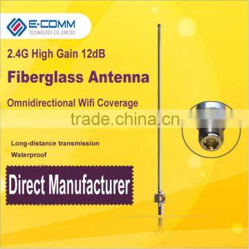 Hot salel!! 2.4Ghz 12dBi omni fiberglass antenna with N female connector for wireless supervising system