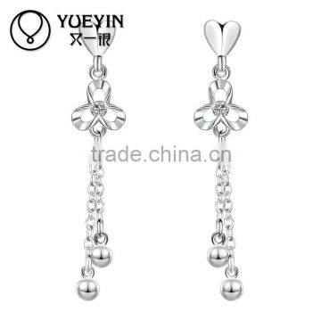 2015 fashion style with diamond sliver plated earrings