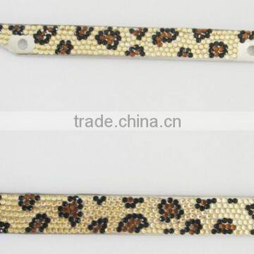 2015 Leopard Bling Rhinestone Women License Plate Frame