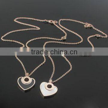 heart pendant necklace designs with rose gold plating