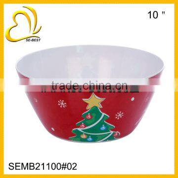 Christmas melamine salad bowl, custom designs printing, FDA standard