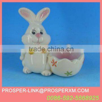 Rabbit ceramic easter egg cup