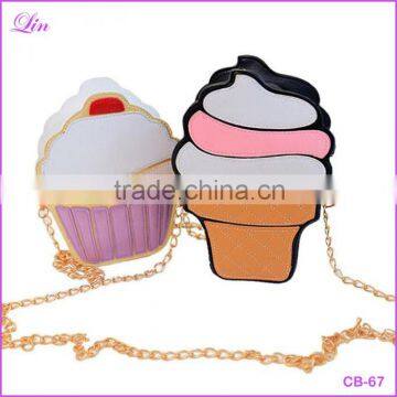 Women Cupcake Ice Cream Shape Crossbody Bags