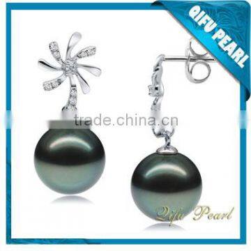 2014 New Arrival Designs Double Pearl Earrings Findings