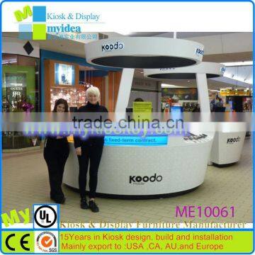 Custom curved glass mobile phone display counter