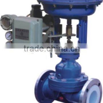 Pneumatic PFA Lined Diaphragm Valve Weir Type