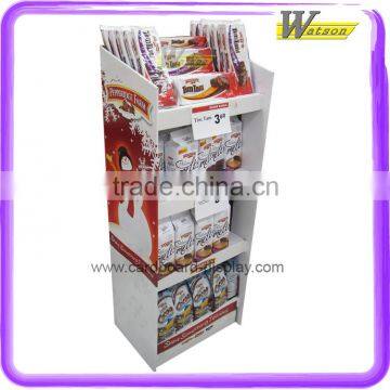 convenience store hot sale 4 tier cardboard display shelf for chocolate display