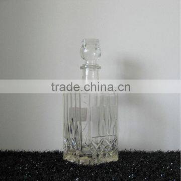 CUSTOM SHAPED LIQUOR GLASS BOTTLE WITH GLASS CAP