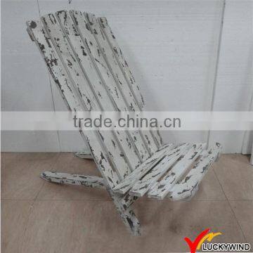 Shabby Chic White Slats Wooden Foldable Chair