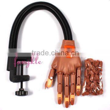 nail practice hand with holder tips