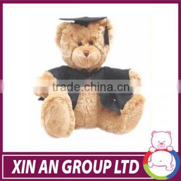 Custom high quality brown plush graduation teddy bear