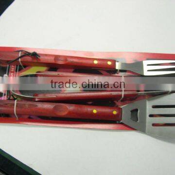 Set of 5pcs BBQ tool set . Stainless steel BBQ set