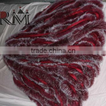 dyed rabbit fur strips for hood rabbit strips