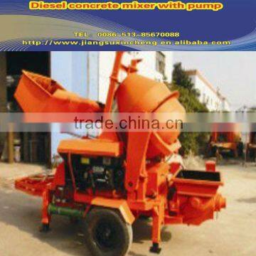 Portable diesel concrete mixer with pump