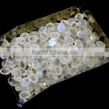 AAA Beautiful Natural White Rainbow Moonstone Cabs 6X8mm Loose Gemstone Beads Bead Cabochon Beads
