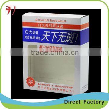 China printing paper package box with clear window for display