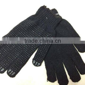 Black PVC Dotted Cotton Safety Gloves