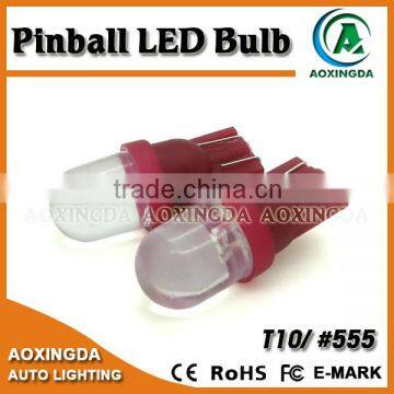 Clear lens T10 wedge 555 flipper pinball LED bulb AD DC 6.3V