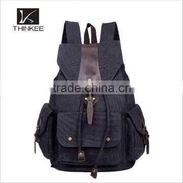 Simple canvas backpack/school backpack bags/custom logo hot sale canvas backpack