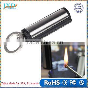 Waterproof Outdoor Camping Metal Permanent Match Striker Lighter with Key Chain Survival Matches Silver