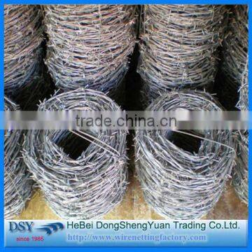 2mm electro galvanized barbed wire/y shaped fence with barbed wire/electro galvanized barbed wire
