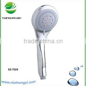 Plastic chromed hand hold shower set spray aeration shower head for bathroom round multifunction handheld shower