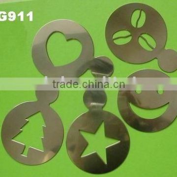 stainless steel coffee stencil/cappuccino stencil/coffee decorating stencil