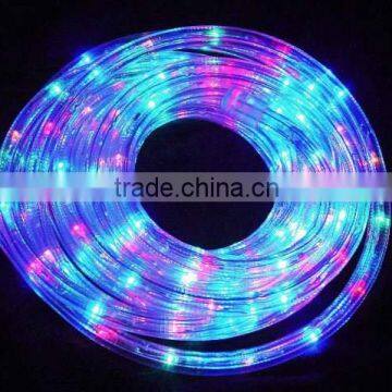 China Wholesale 100% Copper 3 Wires Flat Round 100m Decoration Blue Dimmer Led Rope Light Wholesale for photo-2