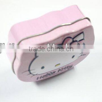 Child-friendly kitty pattern shaped tin gift box