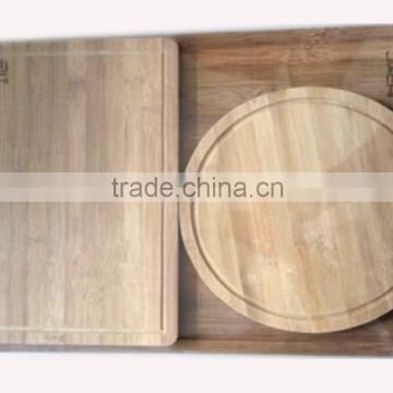 3pc bamboo cutting board set round cutting board, rect cutting board